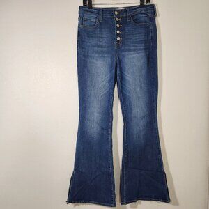 SO Button Fly High Rise Flare stretch Jeans 11/30W